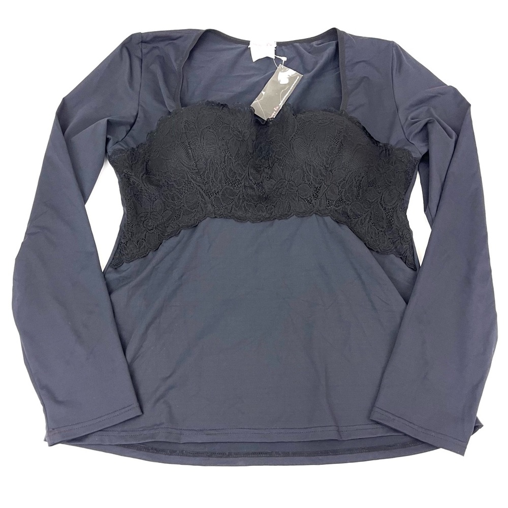 Shape Fx Secret Sculptor Long Sleeve Shaping Underwire Top in Black